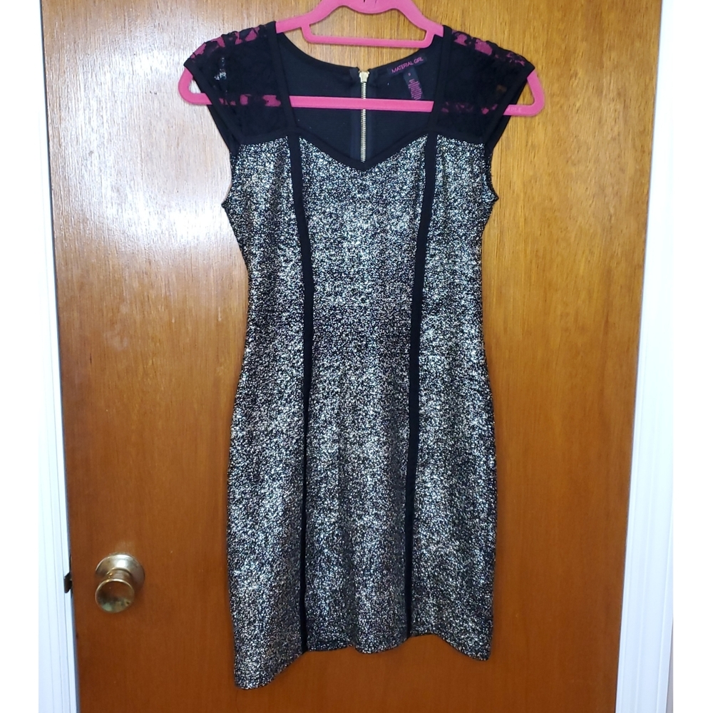 Black & Metallic Mini Dress